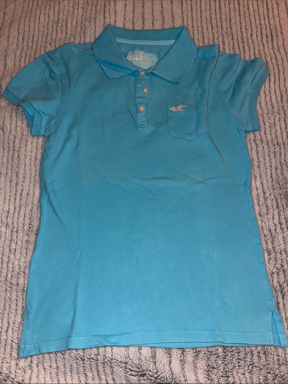 Hollister Teal Blue Polo Shirt